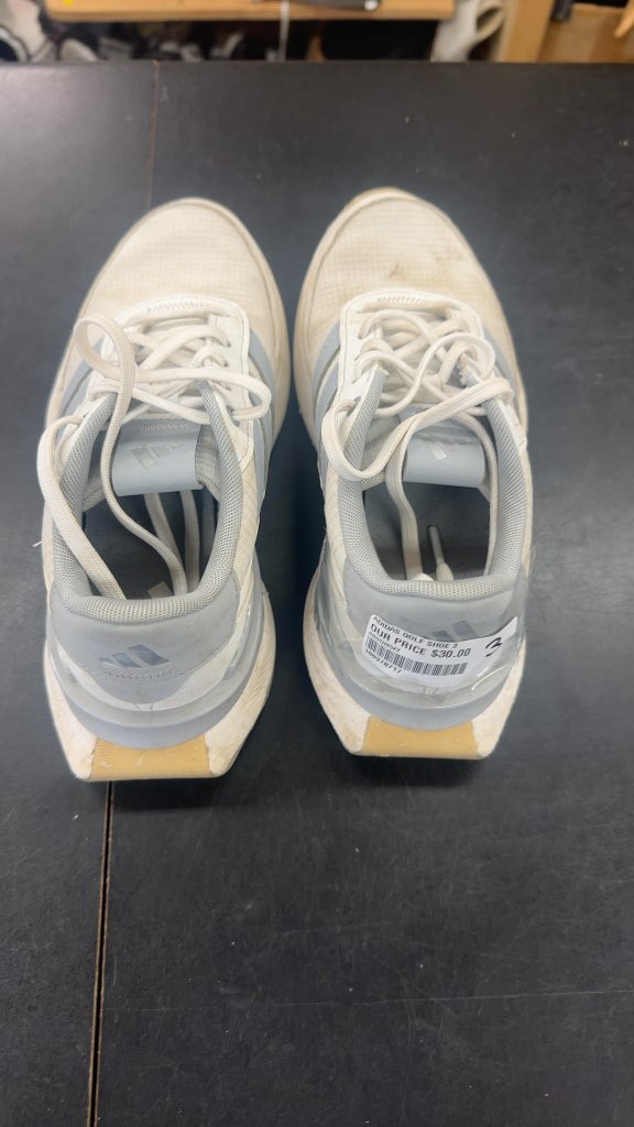 Adidas Junior Golf Shoes White/Grey Size 3