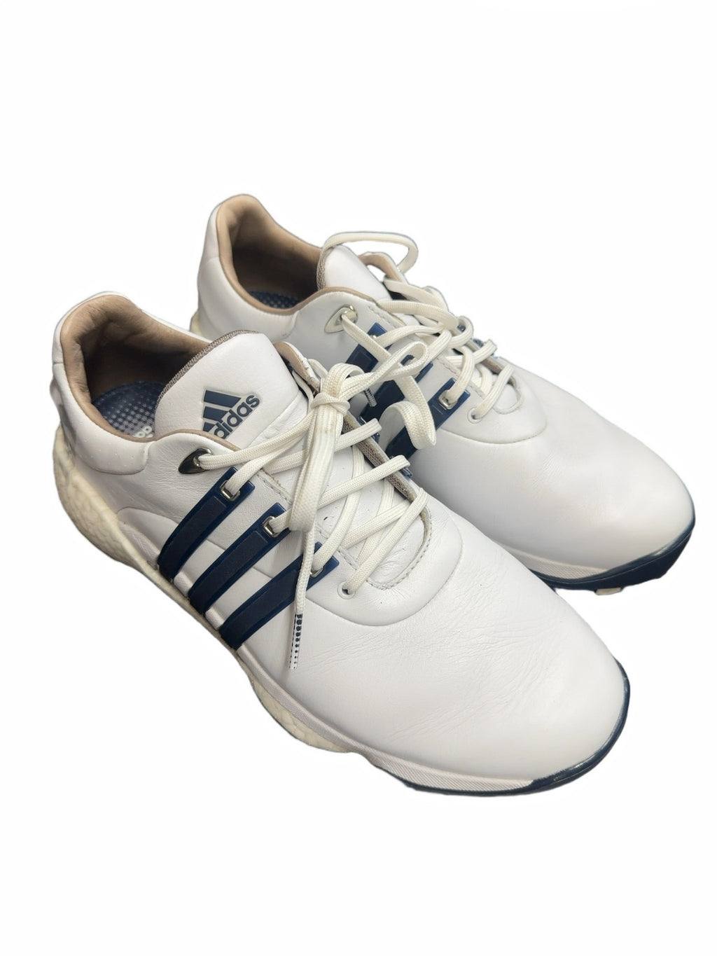 Adidas Tour360 22 Golf Shoes - White/Navy - Size 9.5