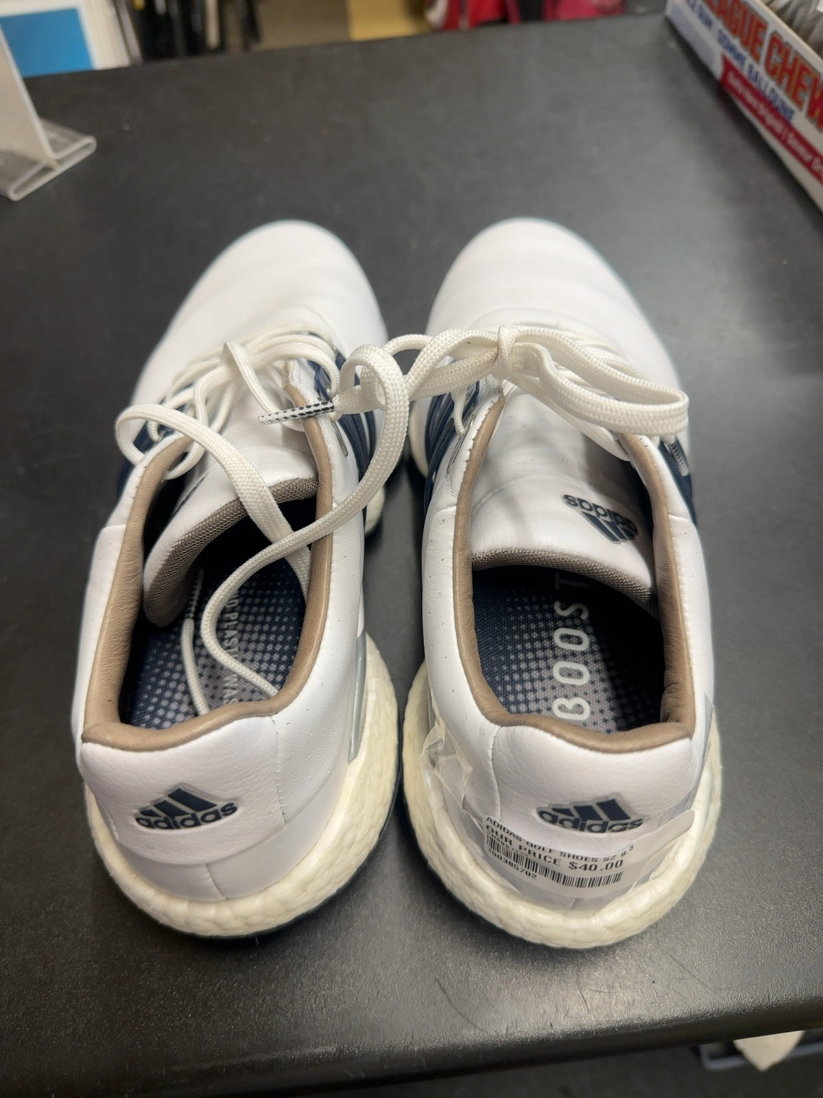 Adidas Tour360 22 Golf Shoes - White/Navy - Size 9.5