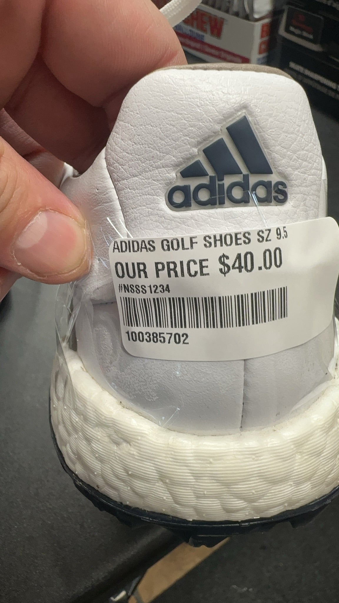Adidas Tour360 22 Golf Shoes - White/Navy - Size 9.5