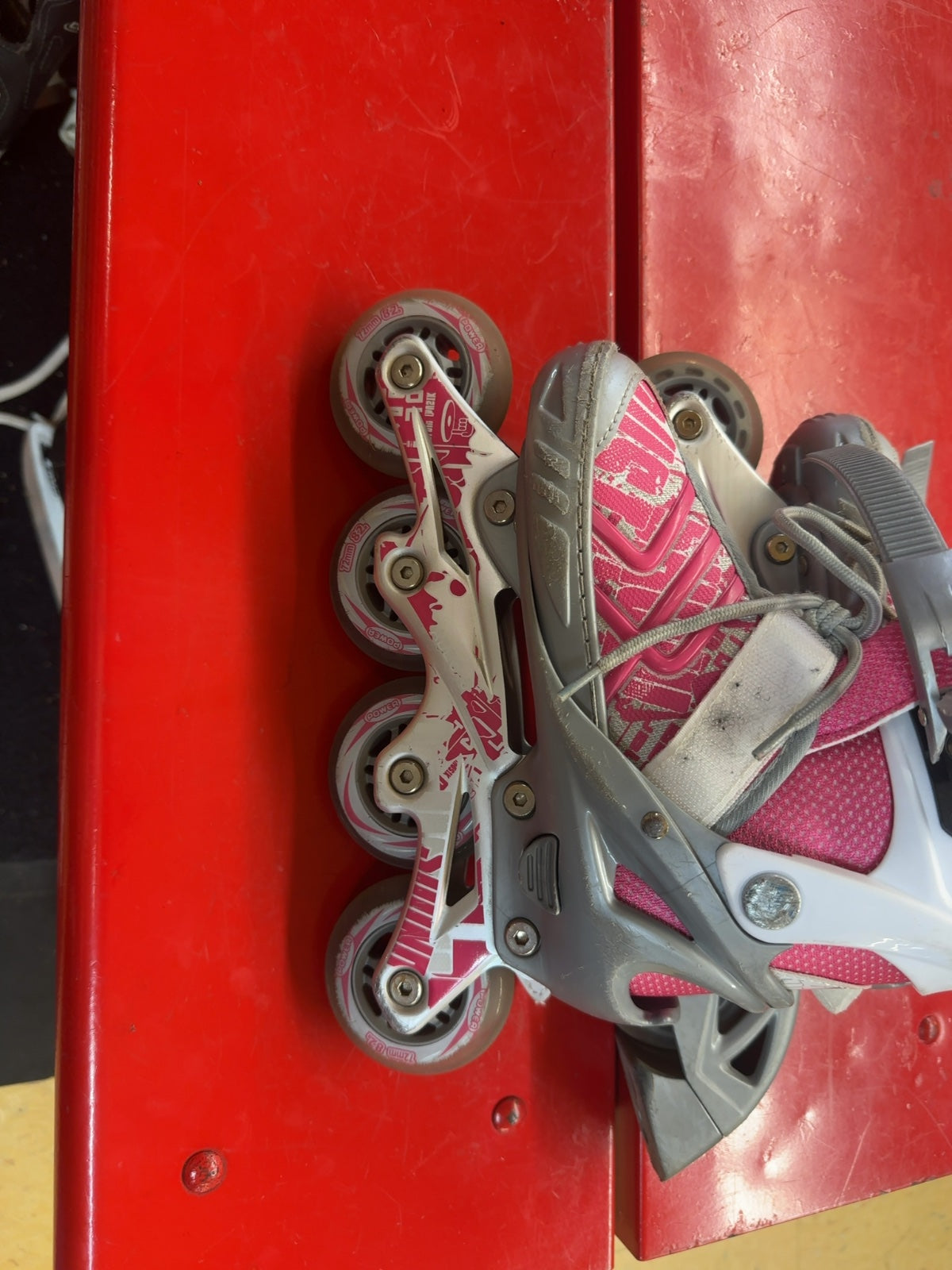 Aktion Kids' Adjustable Inline Skates - Pink/White - Size 13Y-3
