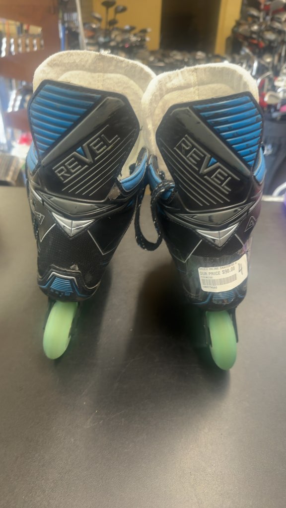 Alkali Inline Hockey Skates Revel Black/Blue Used Size 4