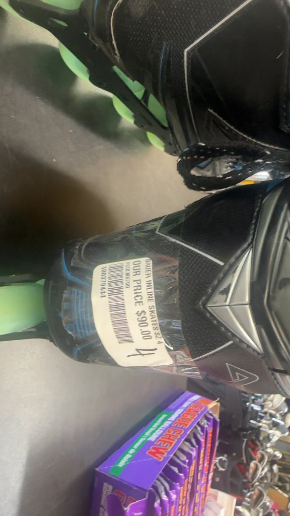Alkali Inline Hockey Skates Revel Black/Blue Used Size 4