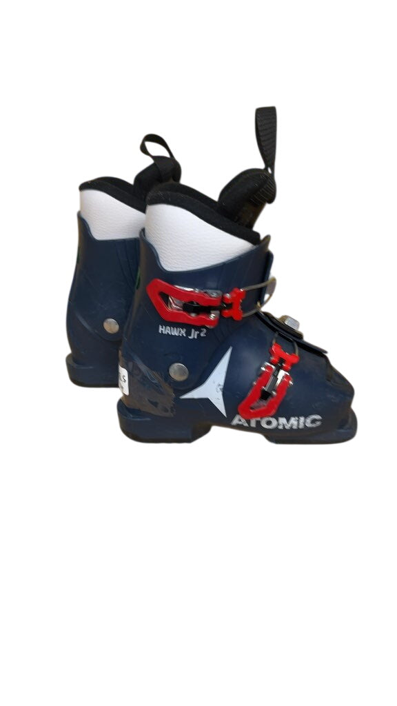 Atomic Kids Ski Boots Hawx Jr 2 Navy Blue Used Size 18.5