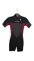 BARE Shorty Wetsuit Hibiscus Graphic Black/Maroon Good Condition Size 6
