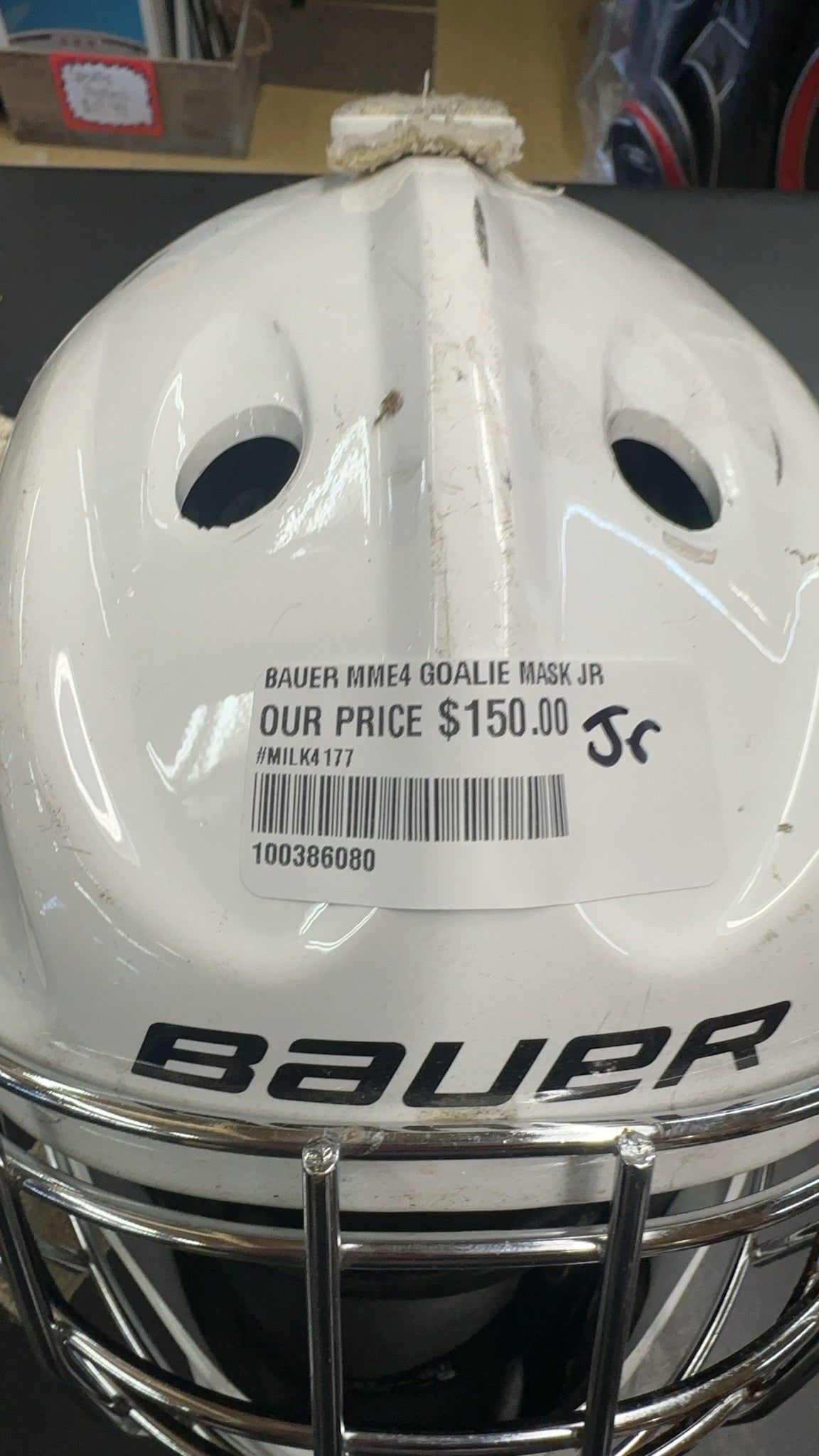 Bauer NME4 Junior Goalie Mask - White