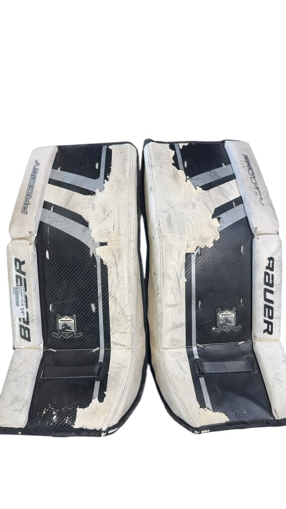 Bauer Prodigy 2.0 Youth Goalie Pads White/Black Used 24"
