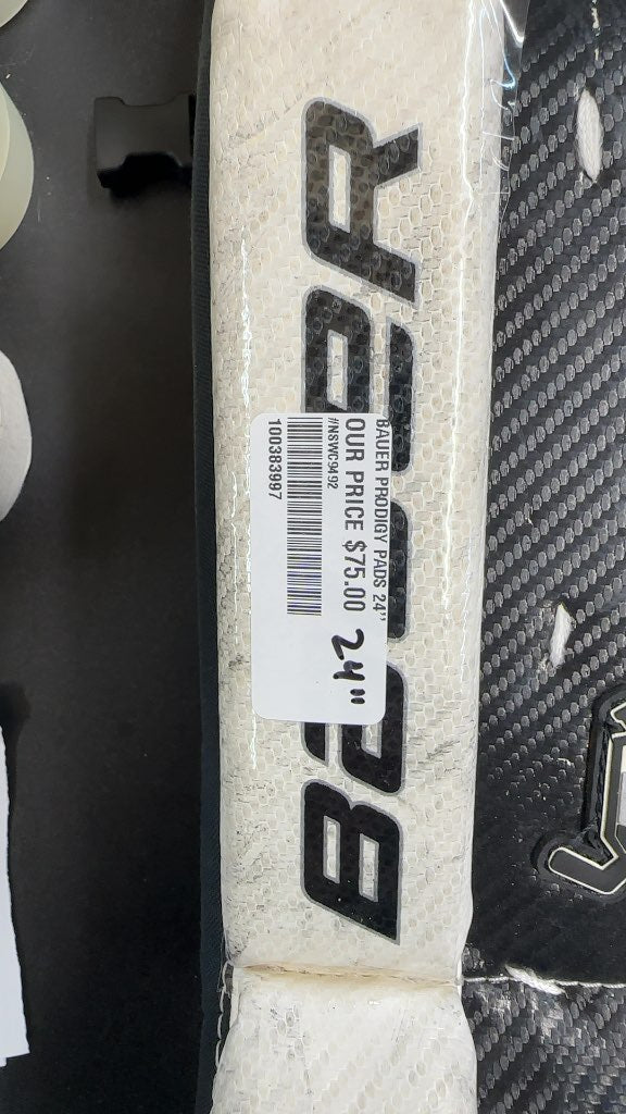Bauer Prodigy 2.0 Youth Goalie Pads White/Black Used 24"