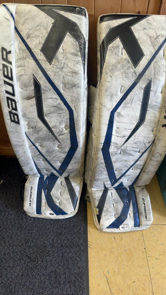 Bauer Supreme One60 Goalie Leg Pads Used White/Blue