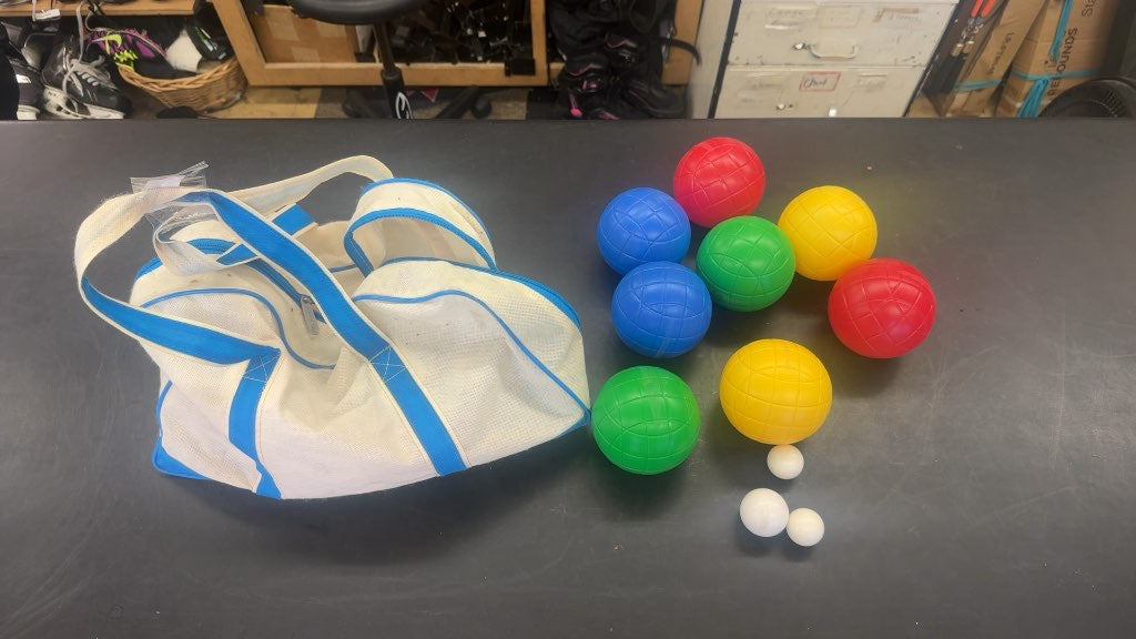 Bocce Ball Set with Carrying Bag Multi-Color Used