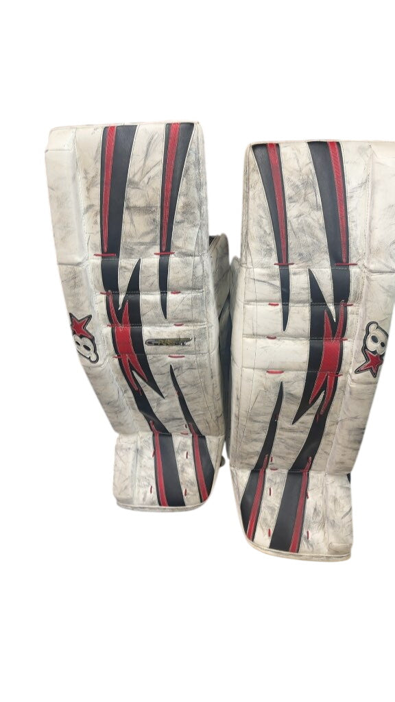 Brian's G-NETik Hockey Goalie Leg Pads White/Black/Red Used 36+1