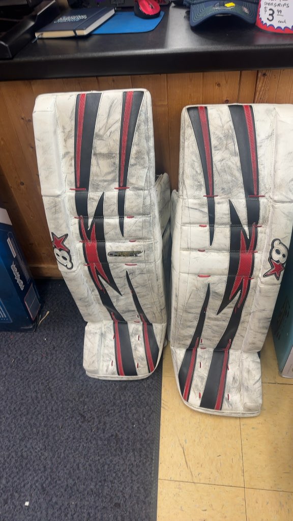 Brian's G-NETik Hockey Goalie Leg Pads White/Black/Red Used 36+1