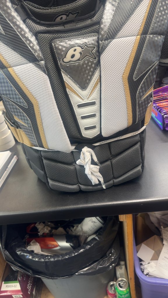 Brian's Goalie Chest Protector Medium Grey/White/Gold Used Optik 2