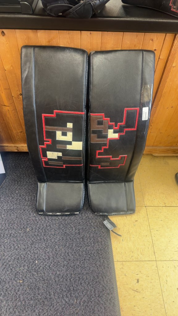 Brian's Hockey Goalie Pad Set Custom 8-Bit Mario Used Senior