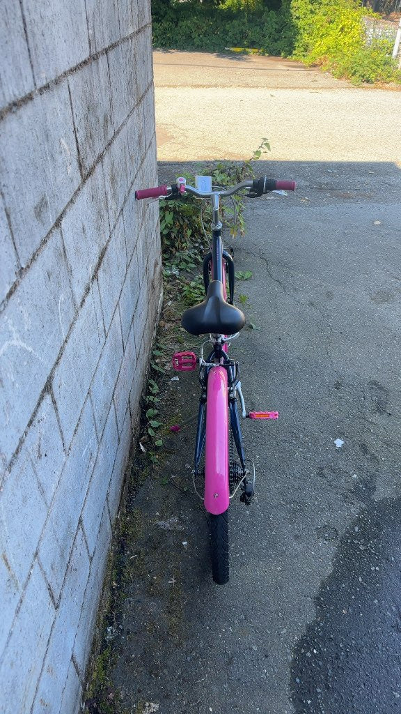 B'TWIN Original 24" Kids' Hybrid Bike - Navy/Pink