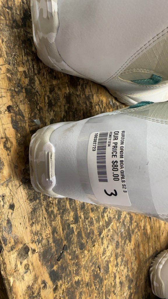 Burton Grom BOA Girls Snowboard Boots White/Blue Size 3