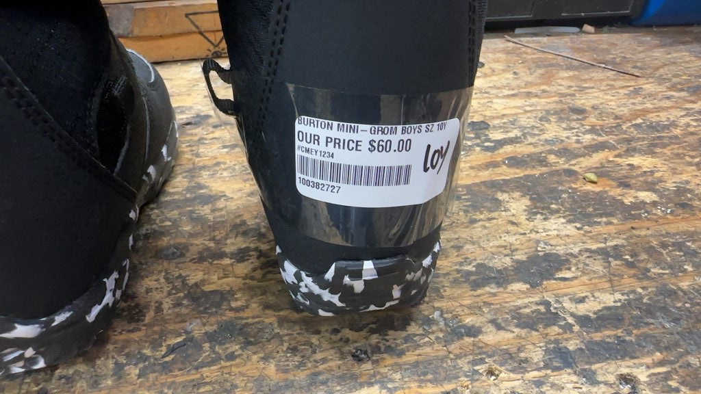 Burton Snowboard Boots Mini-Grom Black Used Size 10C
