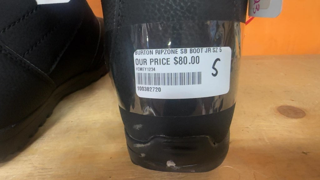 Burton Zip Line Junior Snowboard Boots Black Size 5