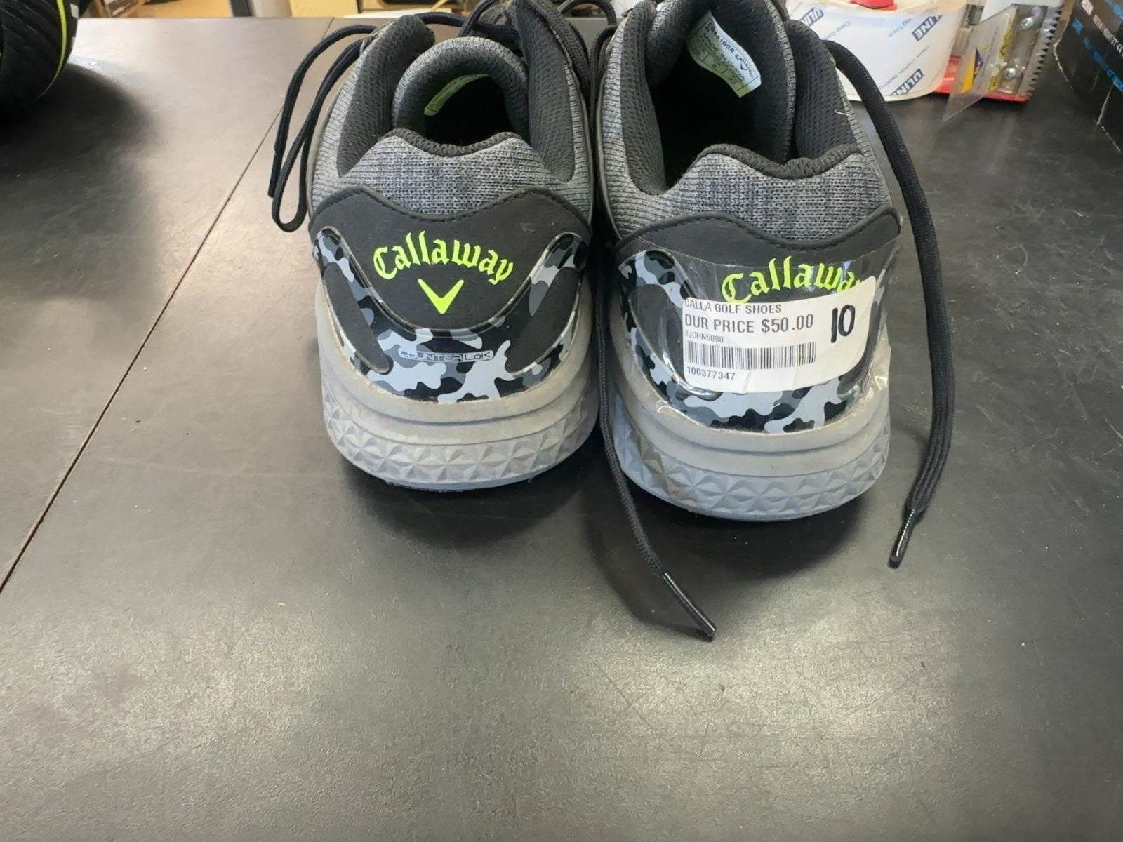 Callaway Men's Spikeless Golf Shoes - Grey/Black - Size 10