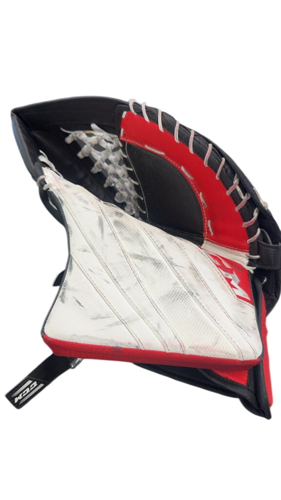 CCM EFlex 5.9 Goalie Catch Glove White/Red/Black Used