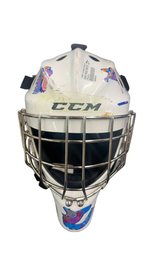CCM Goalie Mask 1.5 White Used Junior
All decals will come off