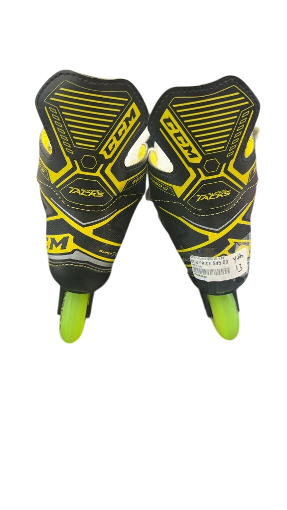 CCM Inline Skates Super Tacks 9350 R Used Youth 13 with Labeda grippers