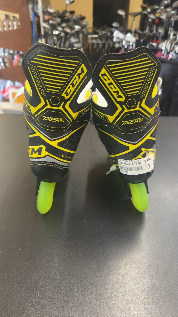 CCM Inline Skates Super Tacks 9350 R Used Youth 13 with Labeda grippers