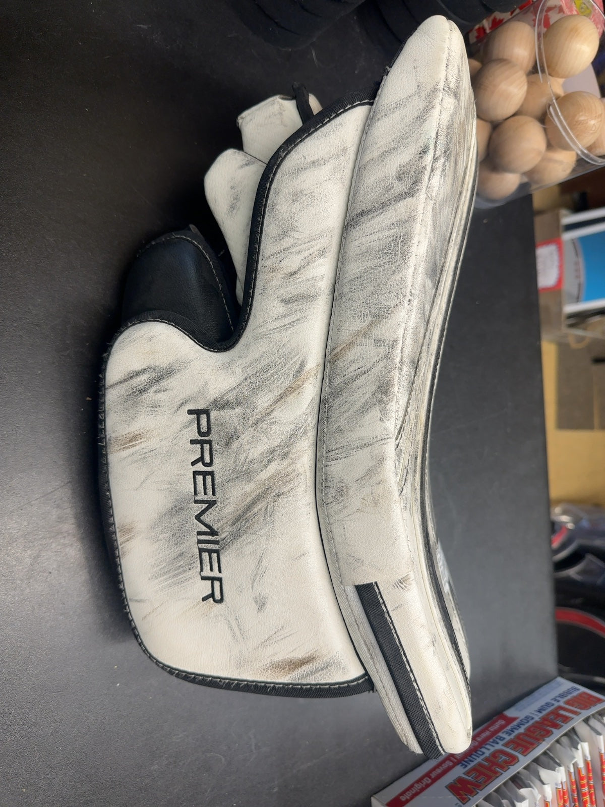 CCM Premier Intermediate Goalie Blocker - White/Black/Silver