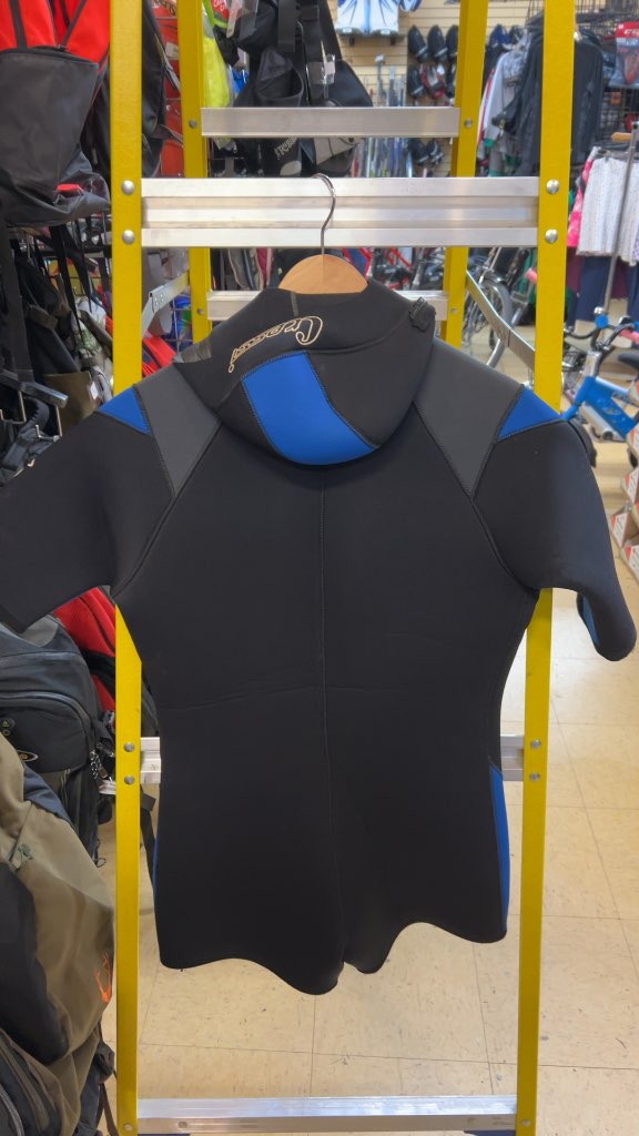 Cressi Shorty Wetsuit with Hood Blue/Black Excellent Condition Size 4/M
