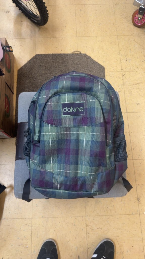 Dakine Backpack Plaid Green/Purple Good Condition
