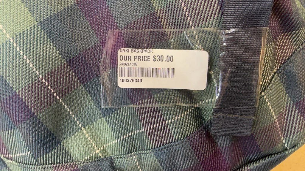 Dakine Backpack Plaid Green/Purple Good Condition