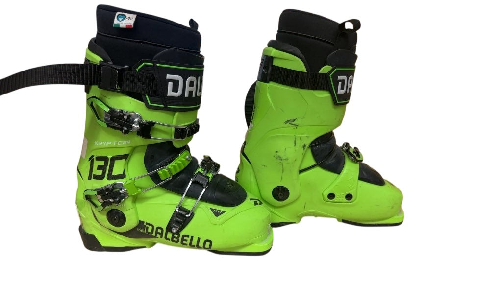 Dalbello Krypton 130 Ski Boots Lime Green Used Size 26.5