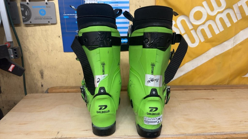 Dalbello Krypton 130 Ski Boots Lime Green Used Size 26.5