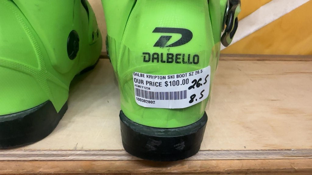 Dalbello Krypton 130 Ski Boots Lime Green Used Size 26.5