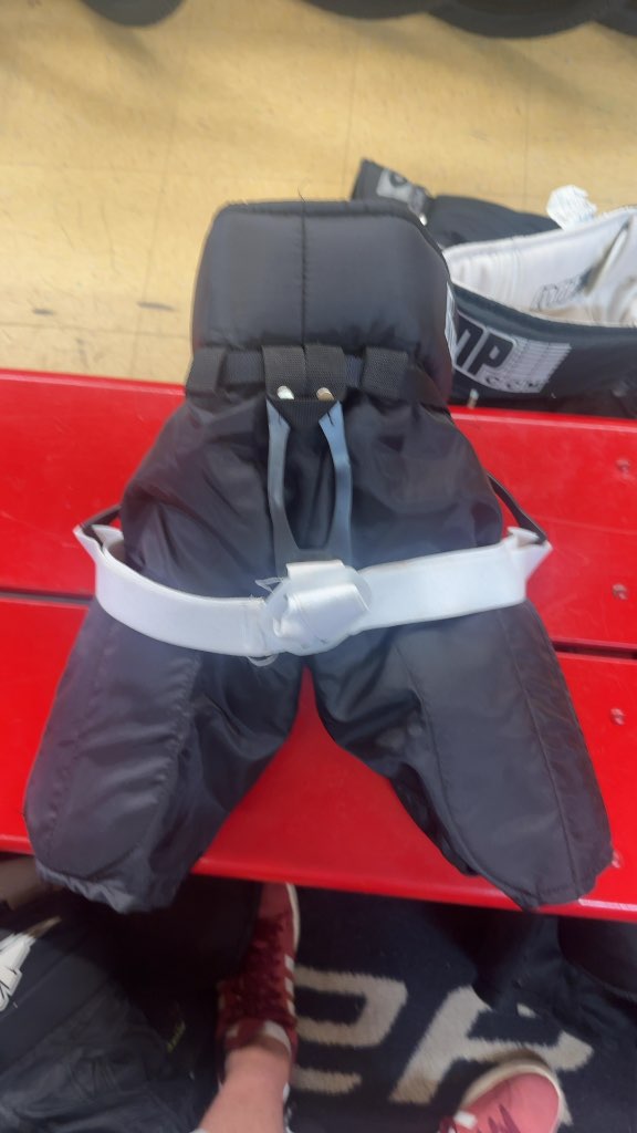 Firstar Junior Hockey Pants Black Used Junior Small with suspenders