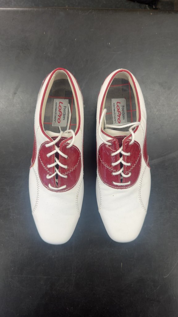 FootJoy Golf Shoes LoPro Collection White/Red Good Condition Size 7.5