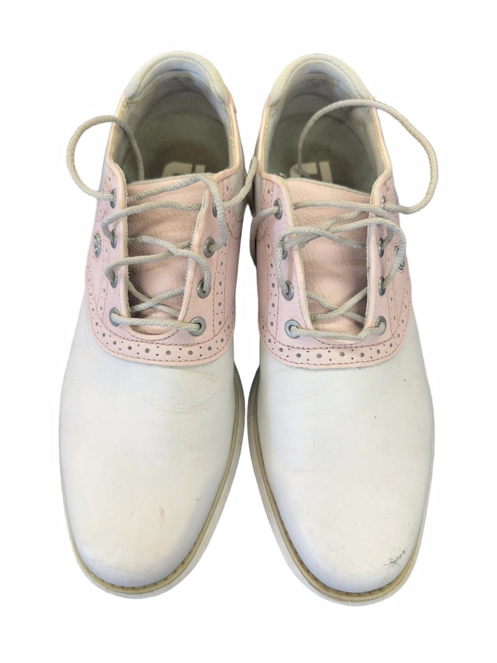 FootJoy Women's Wingtip Golf Shoes - White/Pink - Size 9