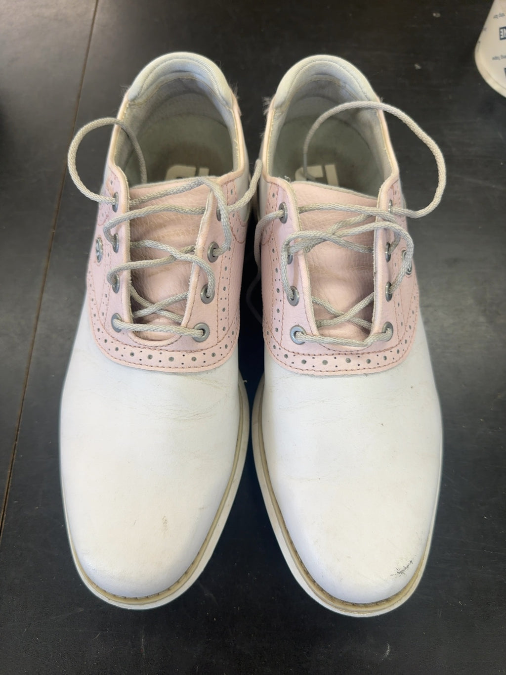 FootJoy Women's Wingtip Golf Shoes - White/Pink - Size 9