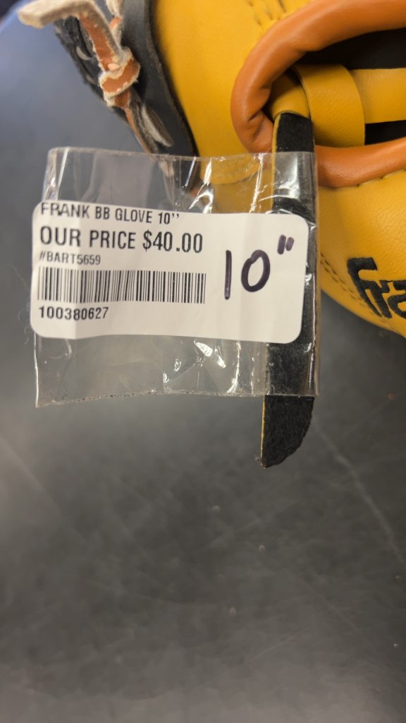 Franklin Baseball Glove Fieldmaster Series Yellow Good Condition 10"