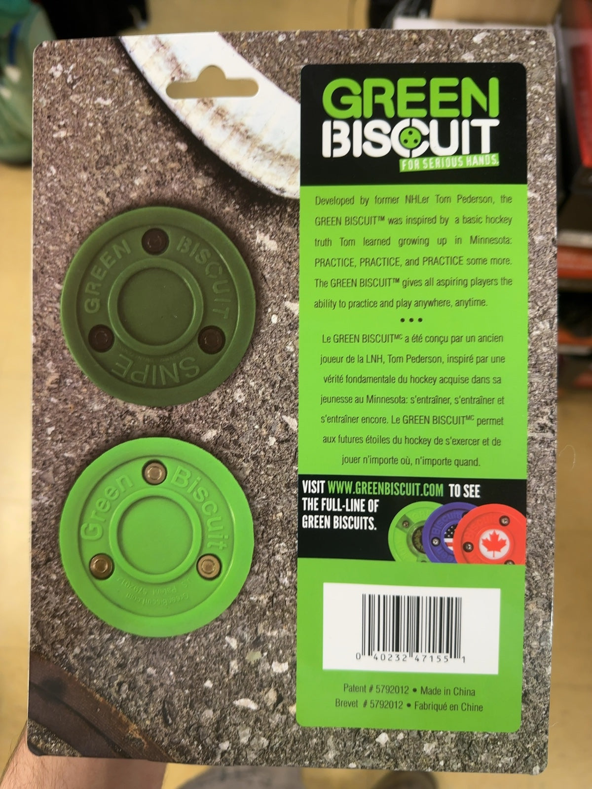 Green Biscuit Combo Pack - Original & Snipe Off-Ice Hockey Pucks
