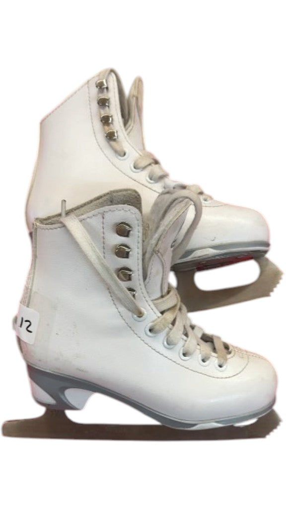Jackson White Youth Figure Skates Size 12Y Good Used Condition