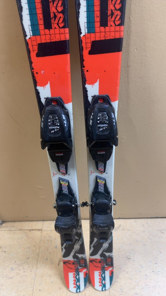 K2 Juvy Skis with Marker 4.5 Bindings Used 119 cm