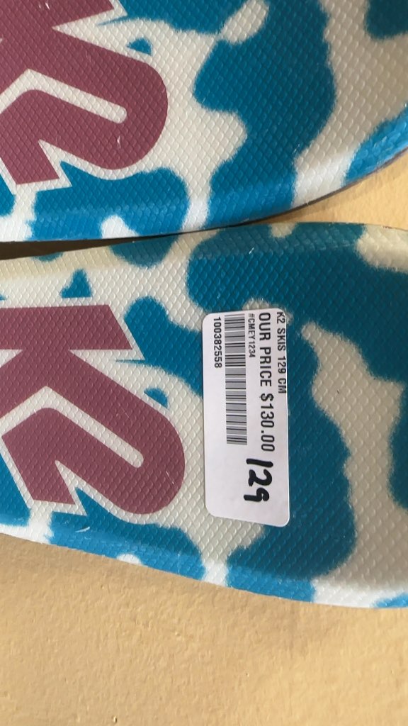 K2 Luv Bug Junior Skis with Marker 4.5 Bindings Used 129cm
