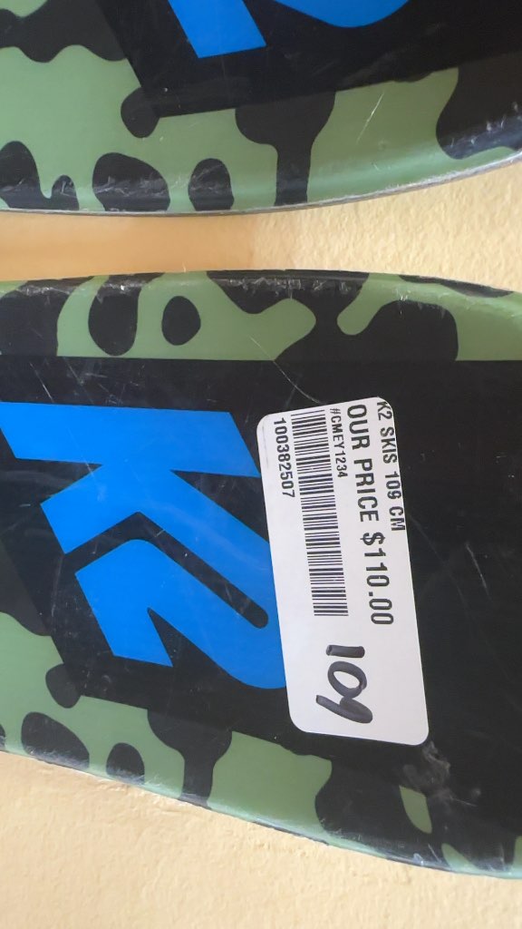 K2 Poacher Jr Skis with Marker 4.5 Bindings Used 109 cm