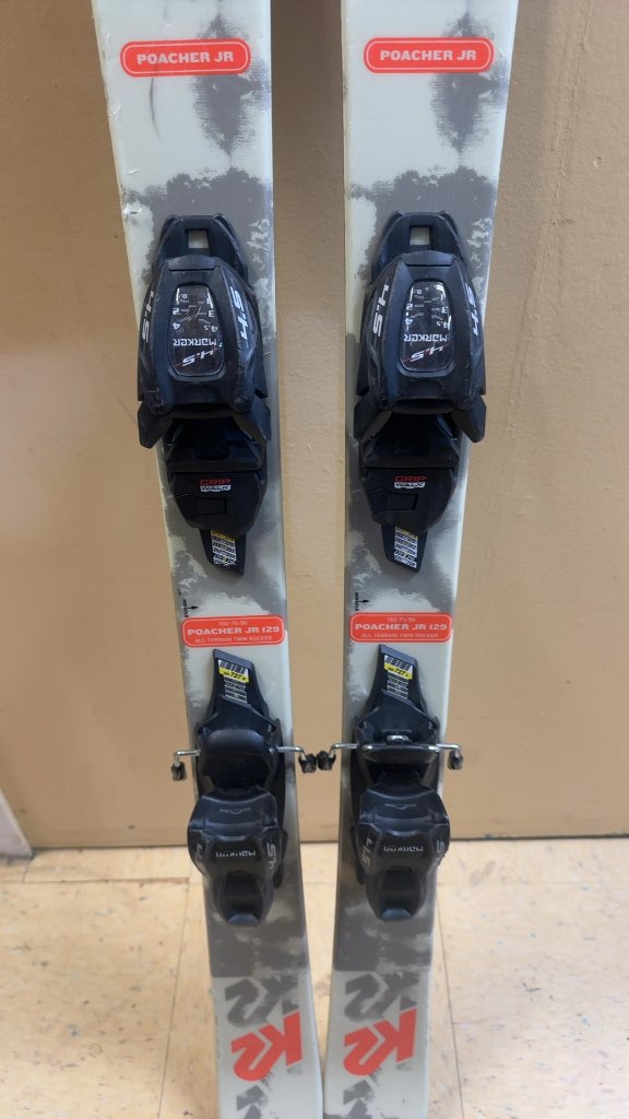 K2 Poacher Jr Skis with Marker 4.5 Bindings Used 129cm