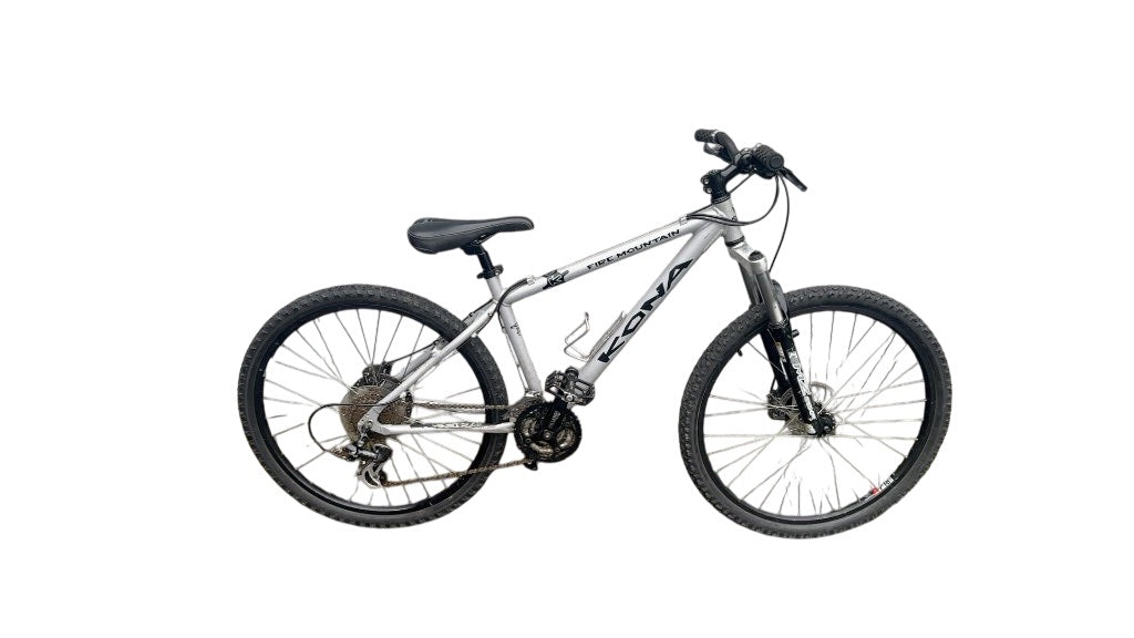 Kona Fire Mountain Hardtail Mountain Bike Silver Used 15" Frame