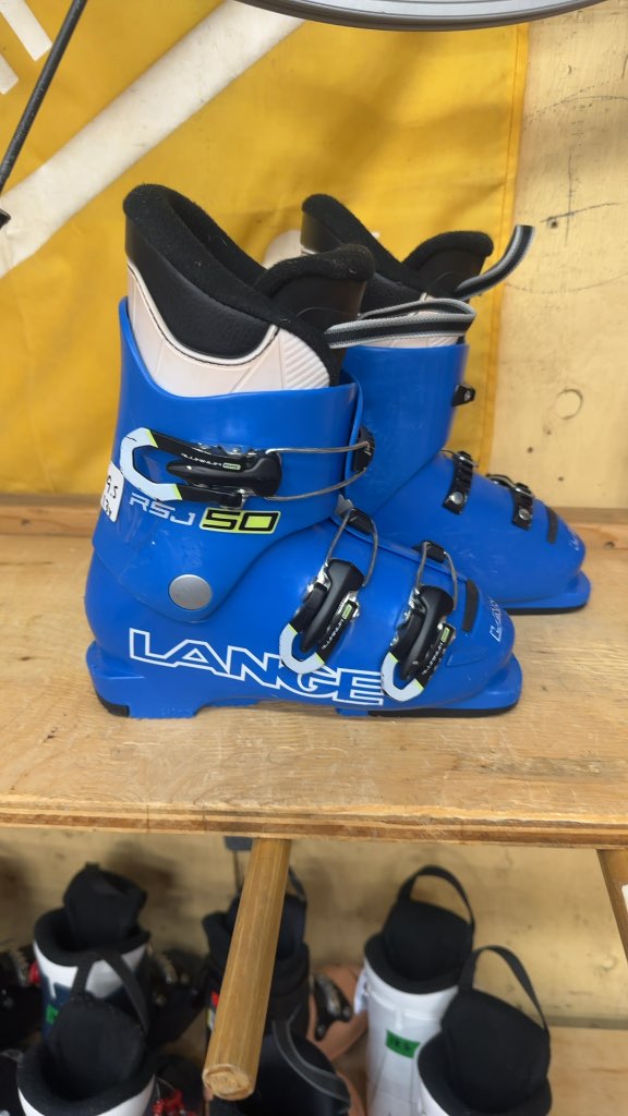 Lange Kids Ski Boots RSJ 50 Blue Used Size 19.5