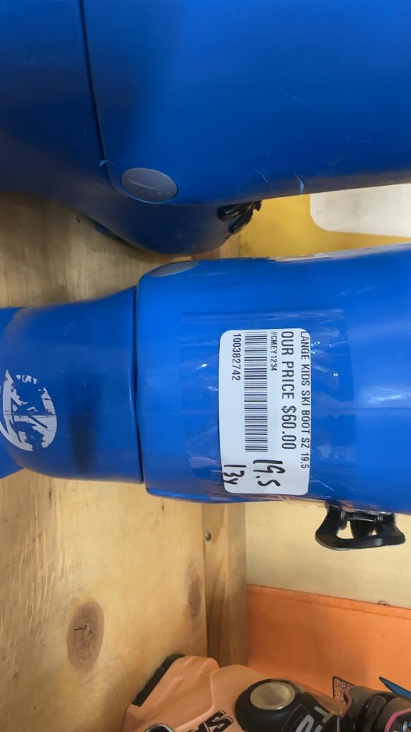 Lange Kids Ski Boots RSJ 50 Blue Used Size 19.5