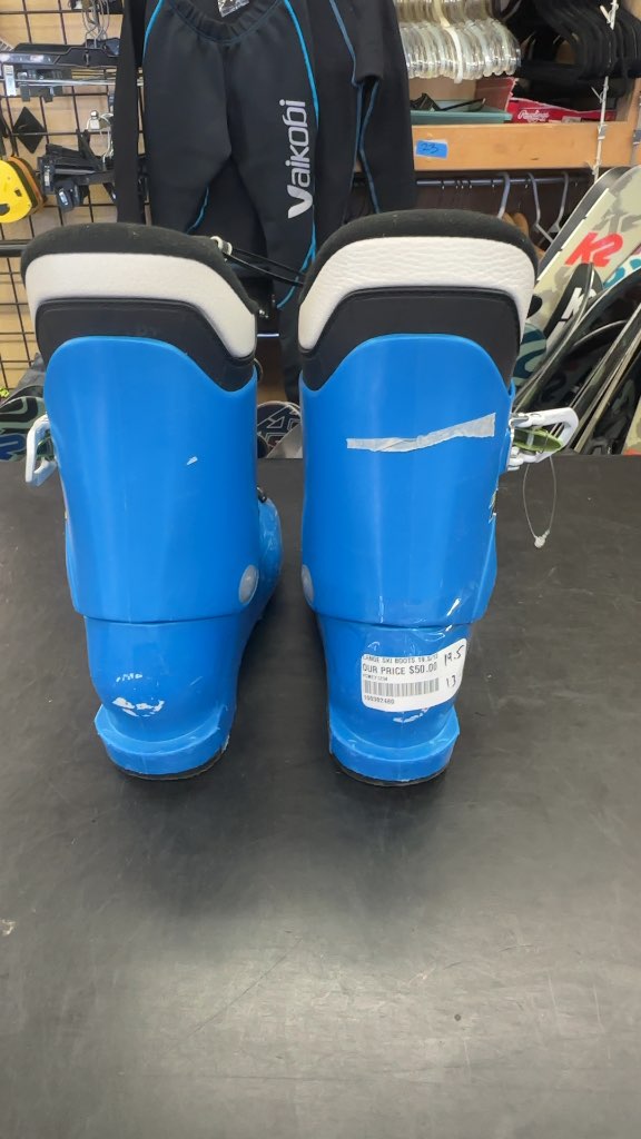 Lange RSJ 50 Junior Ski Boots Blue Used Size 19.5