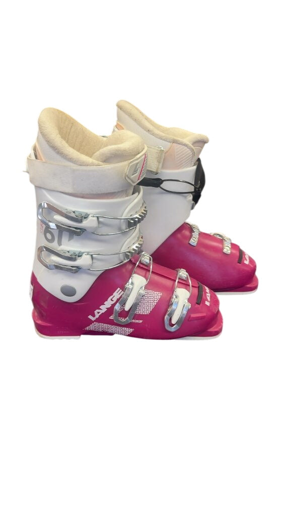 Lange Starlet 60 Ski Boots Pink/White Used Size 24.5